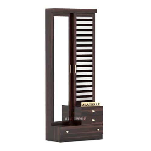 Image of Sheesham Wood Dressing Table with Double Door | Wooden Dressing Table | Sheesham Wood | Bedroom Furniture (Walnut)
