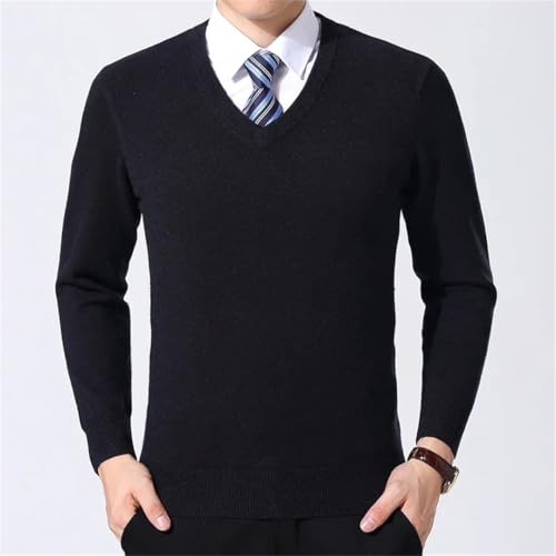 Spring Autumn V Neck Pullovers Mens Ribbed Cuff Long Sleeved Fashion Sweaters Casual Stretch Knit Top3