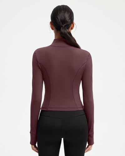 Image of SUUKSESS Women Golden Full Zip Up Workout Cropped Jackets Lightweight Athletic Yoga Tops