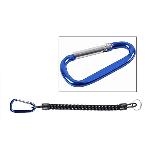 Beatifufu Waterproof Sturdy 6pcs Elastic Ropes Locking Carabiner Clip for Camping Fishing Outdoor Activities