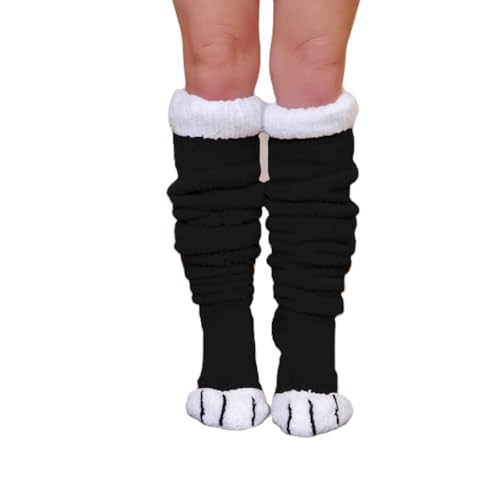 Honganda Funny Women's Thigh High Socks Over the Knee Fleece Boot Socks, Warm Animal Paws Cosplay Long Stockings Leg Warmers