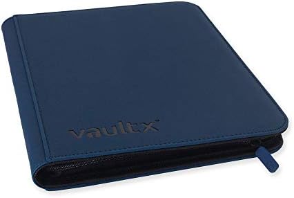 Vault X Premium Exo-Tec® Zip Binder - 9 Pocket Trading Card Album Folder - 360 Side Loading Pocket Binder for TCG (Blue)
