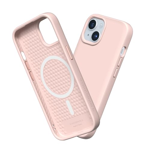 Coque iPhone 15 Plus RhinoShield SolidSuit Rose Poudré compatible MagSafe