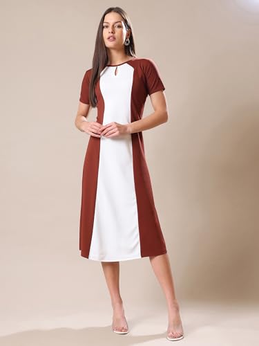 Image of PURVAJA Women's A-Line Midi Dress (Bely-173-179)
