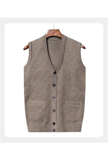 Men Thick Casual Sweater Tank Top Knit Cardigan Tank Top Buttons V-Neck Sleeveless Waistcoat3