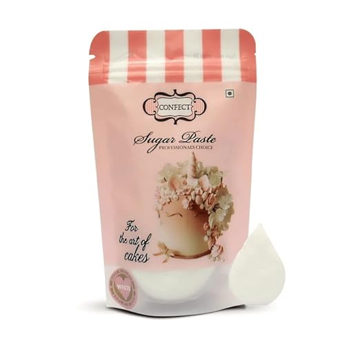 Image of Confect Sugar Paste | Edible Sugar Paste | Fondant for Cake Decoration | Chef's Choice for Cake Decorating (250g (Pack of 1), White)