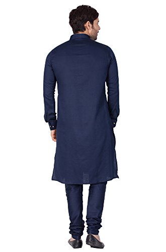 Image of VASTRAMAY Men Soft Cotton Kurta with Buttoned Cuff & Churidar Pyjama Set - Comfortable Ethnic Wear for Eid, Holi, Weddings & Festive Occasions - Stylish Traditional Cotton Kurta Pyjama
