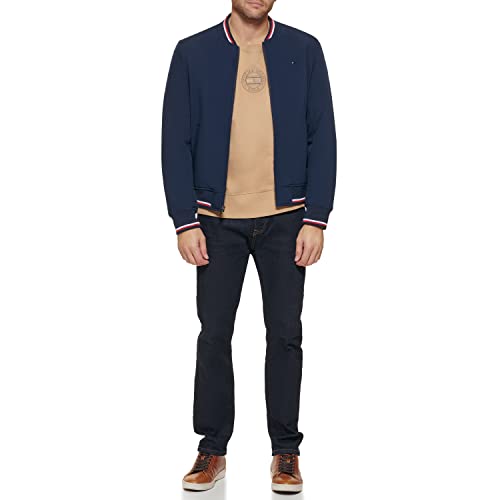 Image of Tommy Hilfiger Men's Lightweight Varsity Rib Knit Bomber Jacket