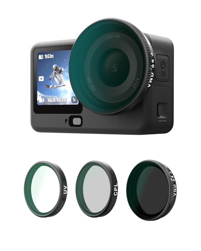 TELESIN Kit de Filtres pour DJI Osmo Action 6 – VND 2-32 ND Variable, Filtres CPL UV, Verre Optique HD Multicouche, Montage Rapide, Accessoire Action 6 pour Voyage, Sport & Vidéo Cinématographique