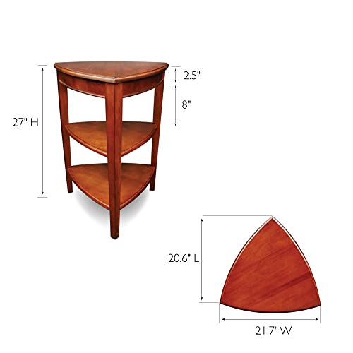 Image of Leick Home Shield Wedge End Table, 21 inch, Glazed Auburn