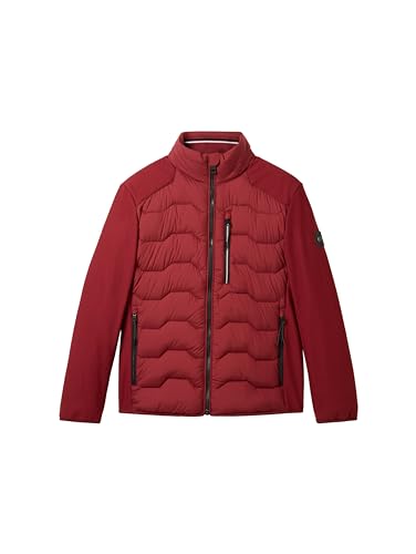 TOM TAILOR Herren Hybrid Jacke mit Stehkragen,13721 - Burgundy Dark red, L – Ansicht 5