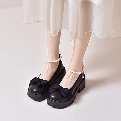 Ulalaza Womens Platform Mary Janes Shoes Sweet Toe Ankle Gothic Platform Dress Pumps Shoes Chunky Platform Shoes Patent Leather Dress Shoes4