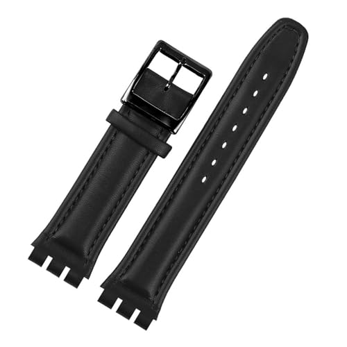 Bracelet cuir véritable HuanJ flexible et robuste pour montre Swatch YCS YAS YGS