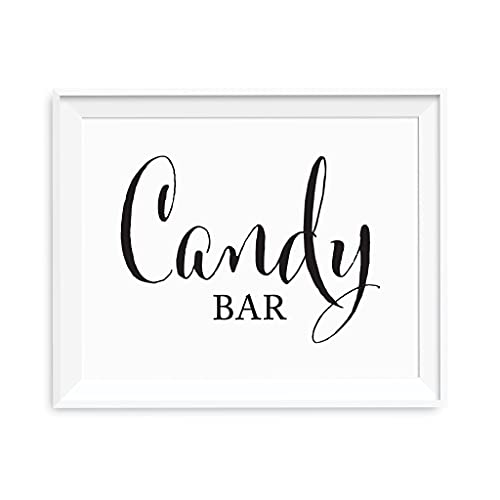 Andaz Press Wedding Party Signs, Formal Black and White Print, 8.5x11-inch, Candy Bar Reception Dessert Table Sign, 1-Pack