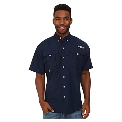 Columbia Men's Bahama II UPF 30 Short Sleeve PFG Fishing Shirt, Collegiate Navy, X-Large