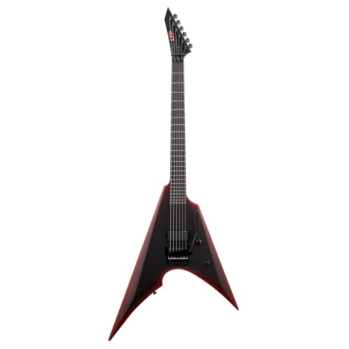 ESP LTD Black Metal Arrow Electric Guitar - Black Red Burst Satin