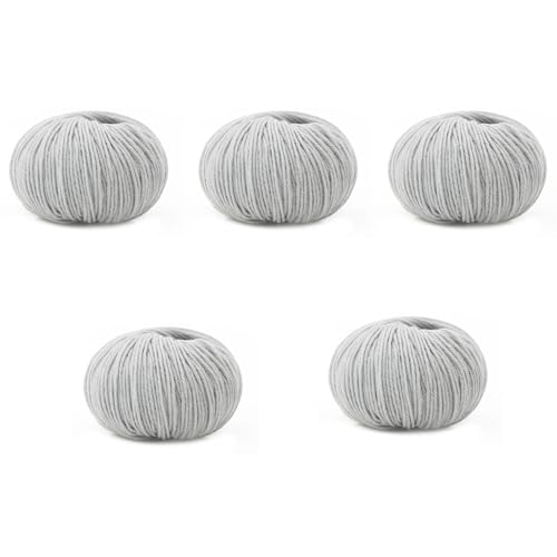 NONGYU 5 rollos de hilo acrílico colorido para tejer suéteres, bufandas, sombreros, bolsas, prendas de ganchillo, 109.36 yardas cada uno con tinte natural