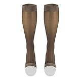 NuVein Sheer Compression Stockings, 15-20 mmHg Support, Fashionable Medium Denier, Knee High, Open Toe, Taupe, Small