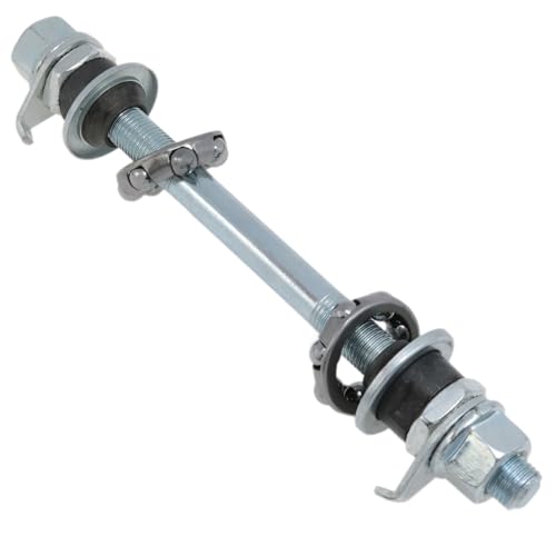 Meuey Lyot Silver 150mm /5.9 \"Bicycle Multi-Speed Rear hub axle 1/4â€ X 7 Bicycle Ball Bearing Retainer 3/8\" Bike axle 26tpi Hub Conical Lock nut Washer Kit 1Set