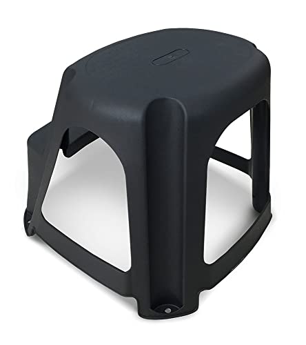 Banco Banqueta Escada Step Multiuso Plástico 2 Degraus Preto 25616 Arqplast