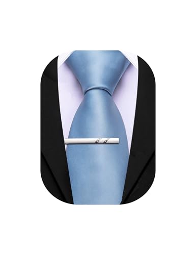 Image of Barry.Wang Silk Ties for Men Fun Necktie and Tie Clip Set for Wedding Party Business Formal Extra Long