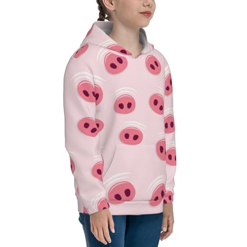 Cute Pig Nose Kids Pullover Hoodies Boys Sweatshirts Girls Athletic Clothes with Pocket3