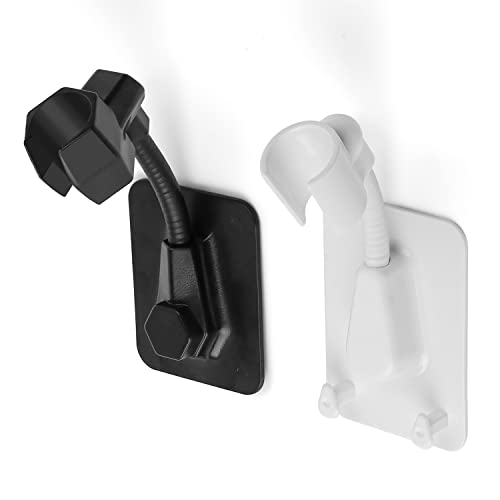 KLEHOPE Support de Pommeau de Douche 2 pièces, Support Mural de Pommeau de Douche Universel Ajustable et Rotatif à 360 Degrés, Accroche Pommeau de Douche à Coller Non perforant Pour la Salle de Bain Cover