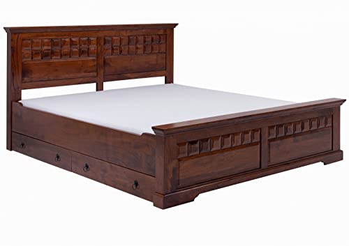 MASSIVMOEBEL24.DE Oxford Bett 140x200 inkl. Schubladen Akazie #308,...