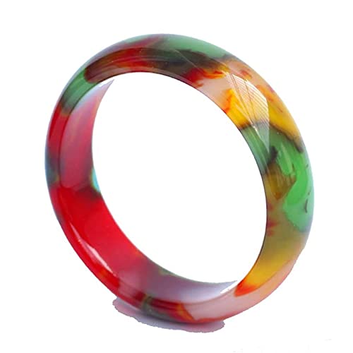 Jonc en jade pour femme avec boîte à bijoux - Cadeau d'anniversaire ethnique en agate 56 mm