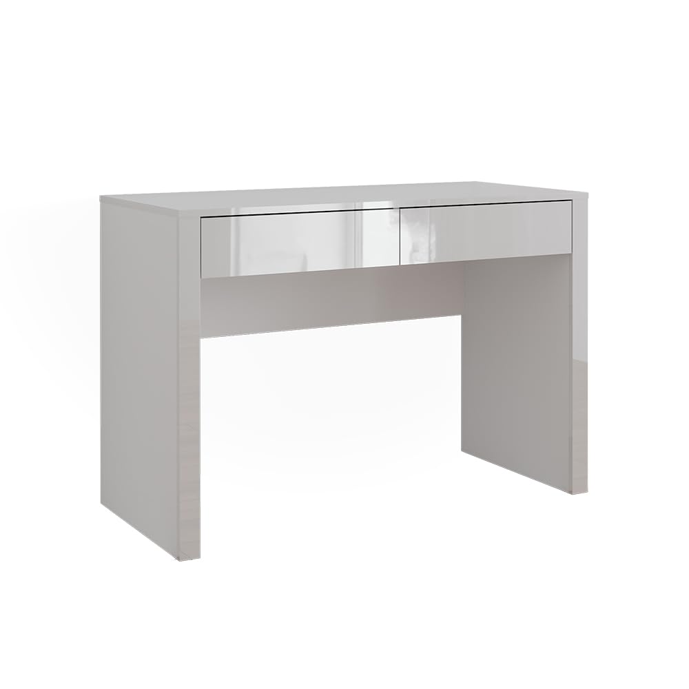 Vicco Bureau Annabelle, Blanc Brillant/Blanc, 110x50cm | avec 2 tiroirs, convient comme poste de travail pour le télétravail ou les études