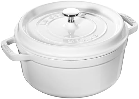 STAUB Cast Iron Dutch Oven 4-qt Round Cocotte, Made in France, Se...