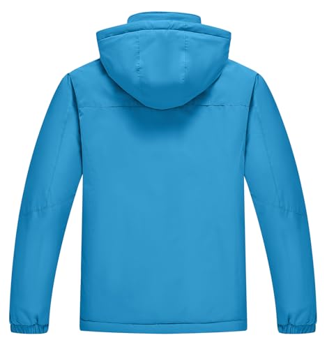 Image of TBMPOY Men's Winter Ski Jacket Waterproof Warm Snow Insulated Coat Fleece Lined Snowboard Hooded Raincoat