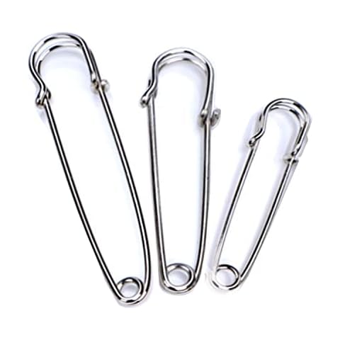 KoberrLi Large Safety Pins Assorted Clothes 60Pcs Heavy Duty 3 Sizes Pins for Crafts Brooch Making Cover