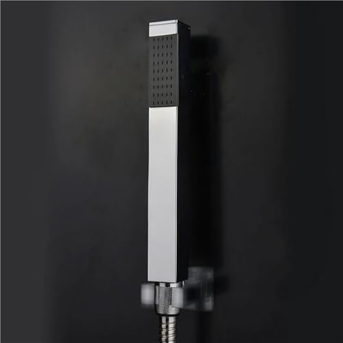 Pommeau de douche laiton robuste carré blanc fini chrome sans fuite - 3