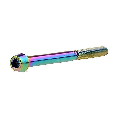 Image of Titanium Ti Bolt M5x9 16 18 20 25 30 35 40 45 50 55 60mm Tapered Head Screws Pack of 4 (M5x60mm, Rainbow)