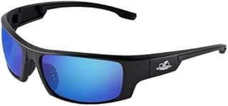 Bullhead Safety Dorado Safety Glasses with Dual Lenses, ANSI Z87+, Blue Light Glasses with UV Light Protection and Anti-Scratch Coating, Blue Revo Lenses, Matte Black Frame