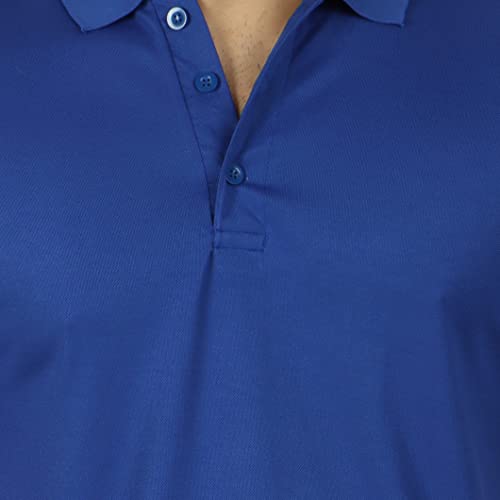 Image of DOKCHAN Regular Fit Solid Men Polo Neck Collar T-Shirt Pack of 1 Royal Blue