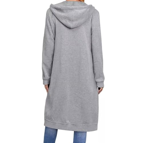 Women Casual Zip up Polyester Hoodies, Women Long Hoodie Tunic with Pockets, Jackets Long Sleeve Sweater Dress2