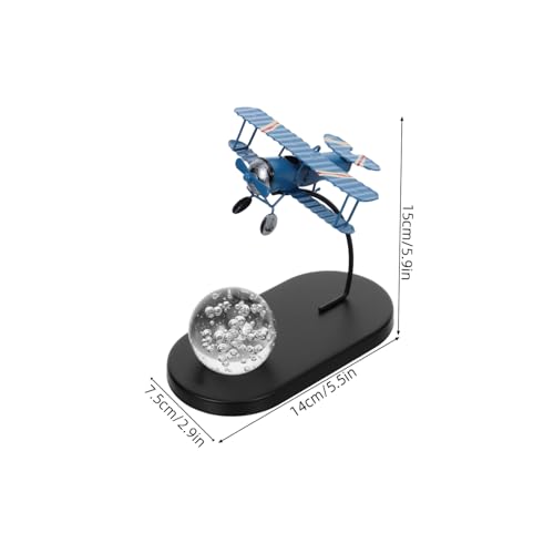 Avión retro de hierro Alipis azul para decoración vintage de escritorio y estanterías 3