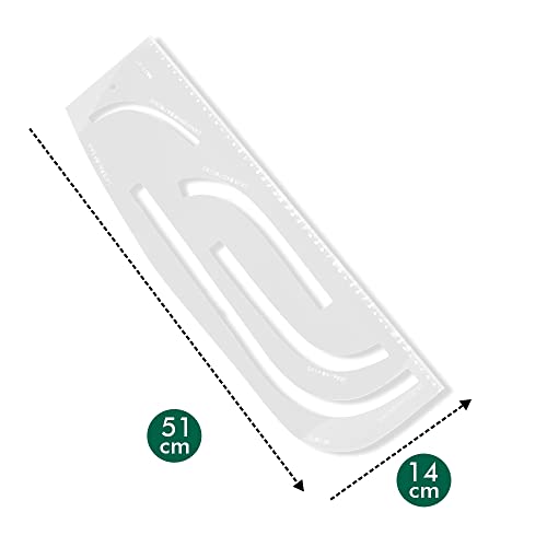 Régua Corte e Costura Modelagem Alfaiate 1196 Acrilico 50x14cm