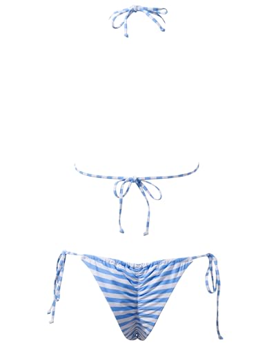 Image of MOSHENGQI Women Sexy Brazilian Bikini 2 Piece Spaghetti Strap Top Thong Swimsuit Bathing Suit
