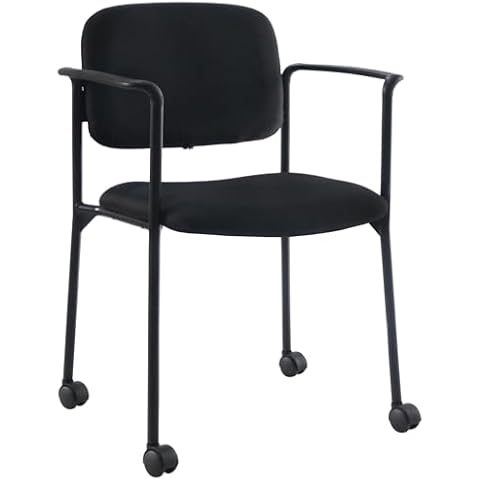 SNUGWAY Stackable Reception Guest Visitor Office Meeting Conference Chair with Arms and Wheels Cover