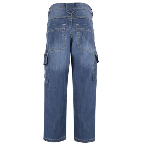 Boys Cargo Denim Pant Stylish Kids Boys 6 Pocket Mid Blue Denim Jeans Stretchy Comfort Cotton Jeans for Boys3