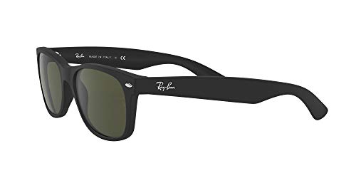 Ray-Ban Rb2132 New Wayfarer Square Sunglasses, Rubber Black/G-15 Green, 55 Mm #TOP2