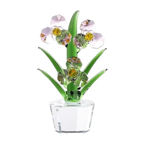 Faceted Glass Flower Statue Paperweight Gift Cover