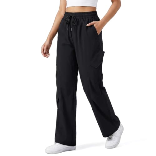 Image of Venzina Women's High Waist Straight Leg Pants, Lightweight Quick-Dry & ICY Cool Trousers for Business Casual, Office. Travel, Work, Elegant Comfort Everyday