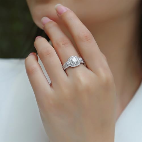 Custom 925 Sterling Silver Moissanite Rings for Women 0.5CT Moissanite Engagement Ring S925 Promise Ring for Her Anniversary Valentine'S Day Jewelry3