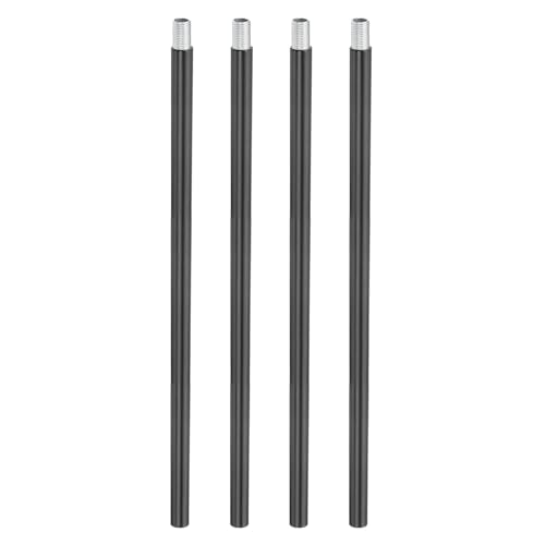 Image of PATIKIL Threaded Extension Rod, 4 Sets 10 inch M10 x 1mm Fine Thread Lamp Pipe with Lamp Pipe Nipples for Pendant Light Island Lighting Chandeliers Stems, Black