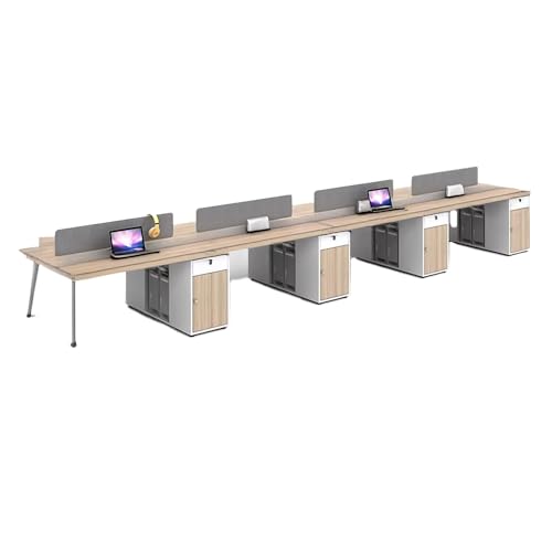 SENKAIDIAN Dedicated Office Cubicle Seating, Minimalist Modern Multi-Person partition Desk and Chair Set for Employees and Computer desks.(Eight-Person Table,55.1in)
