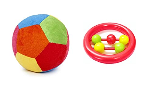 Non-Toxic, BPA Free, ISI Marked Baby Rattles with Baby Soft Toy Play Ball Combo Pack for Infants (2- PCS Set)…